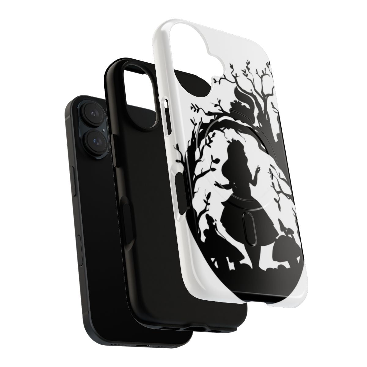 Silhouette of the Cheshire Cat from Alice in Wonderland on a magnetic tough phone case - Layers