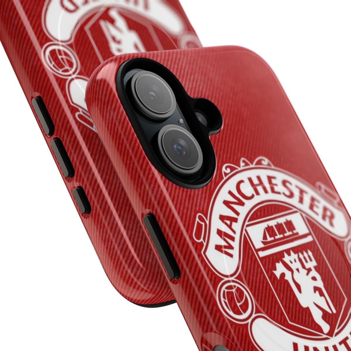 Magnetic tough phone cases designed for the Manchester red collection - Detail