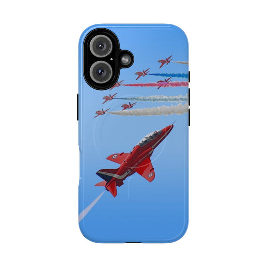 Tough phone case featuring the iconic Red Arrows aircraft display team