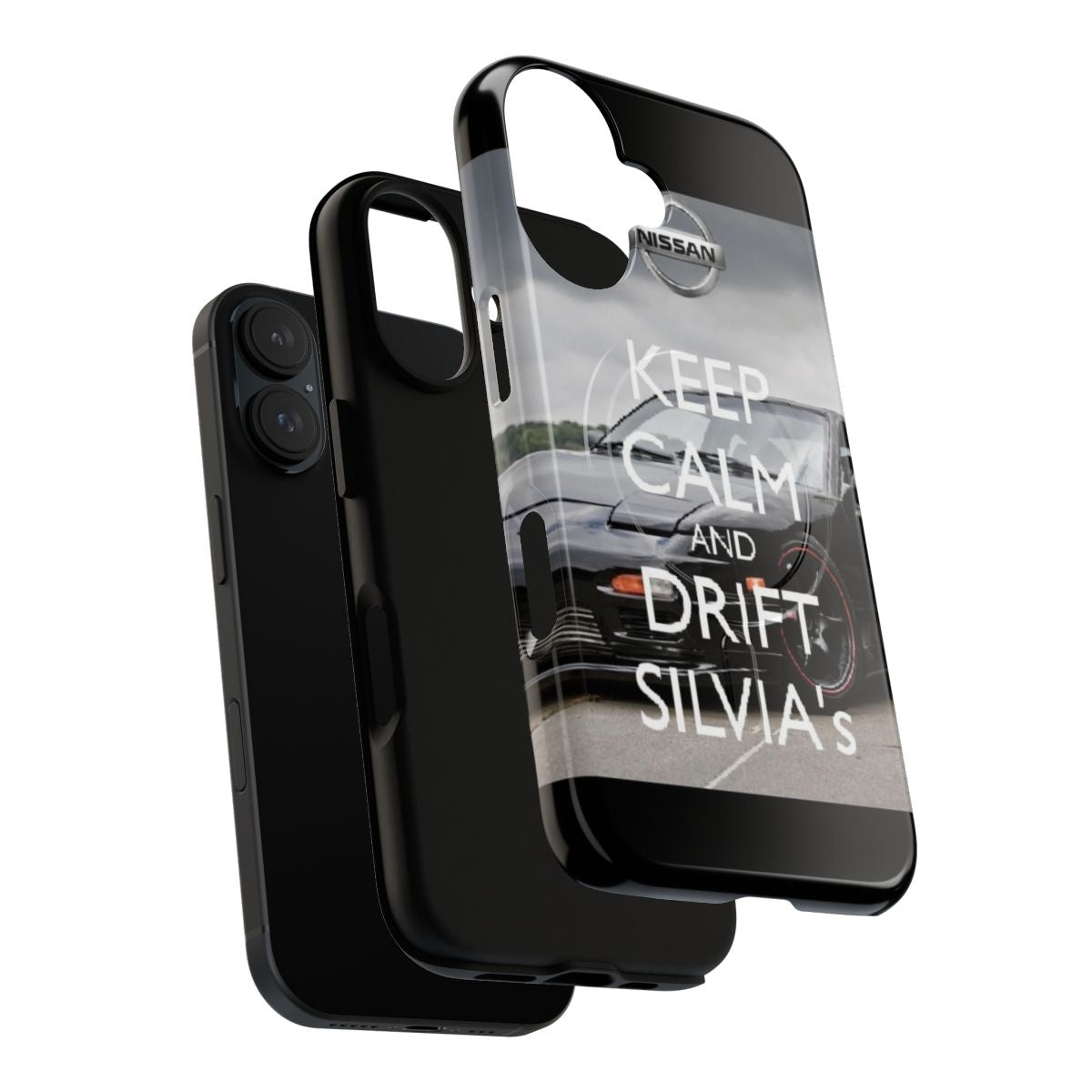 Durable Nissan Silvia inspired phone case with magnetic closure - Layers