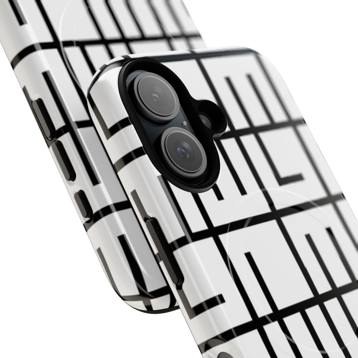 Minimalist black and white magnetic tough phone case - Detail