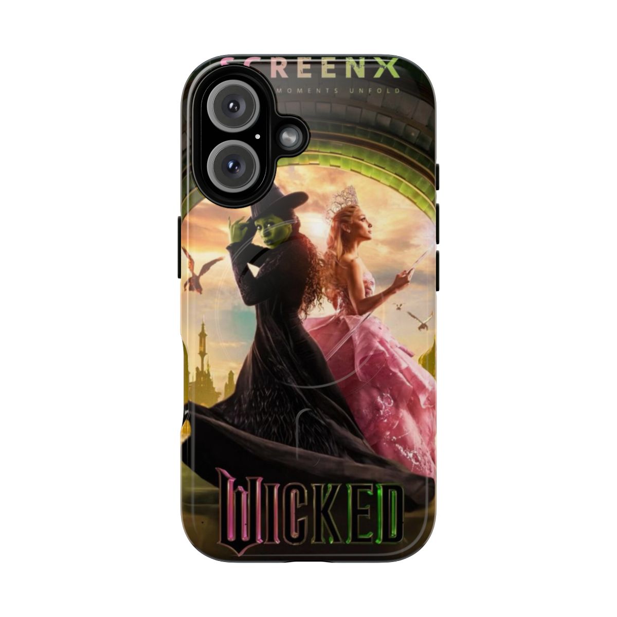 Wicked fantasy movie graphic on a magnetic tough phone case