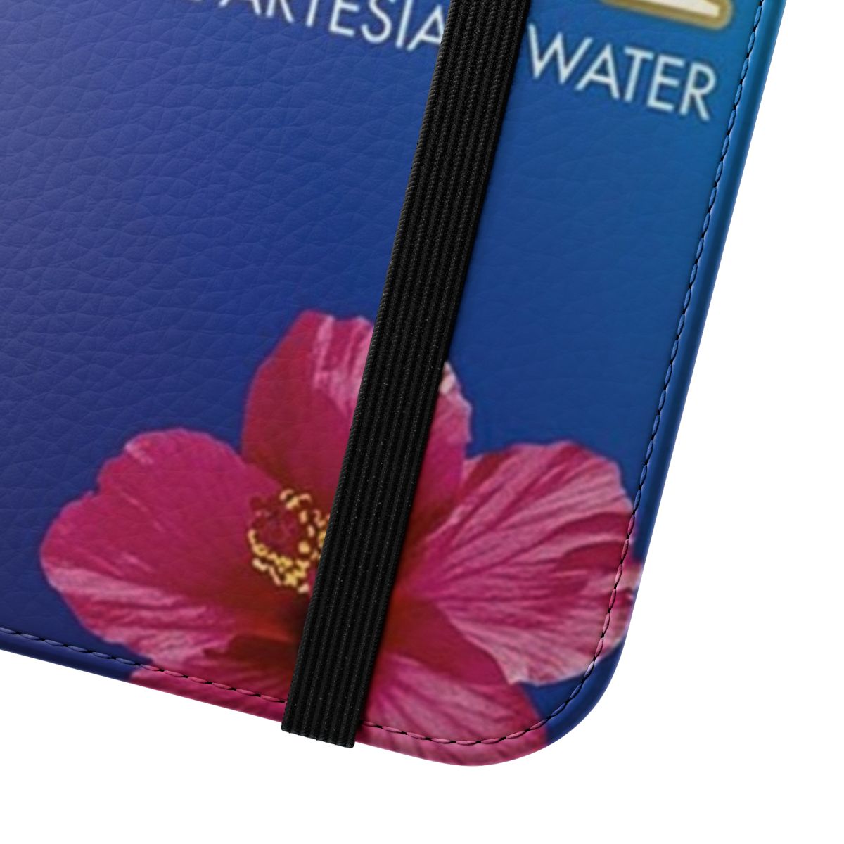 Fiji water bottle-inspired modern design flip cover phone case - Close Up