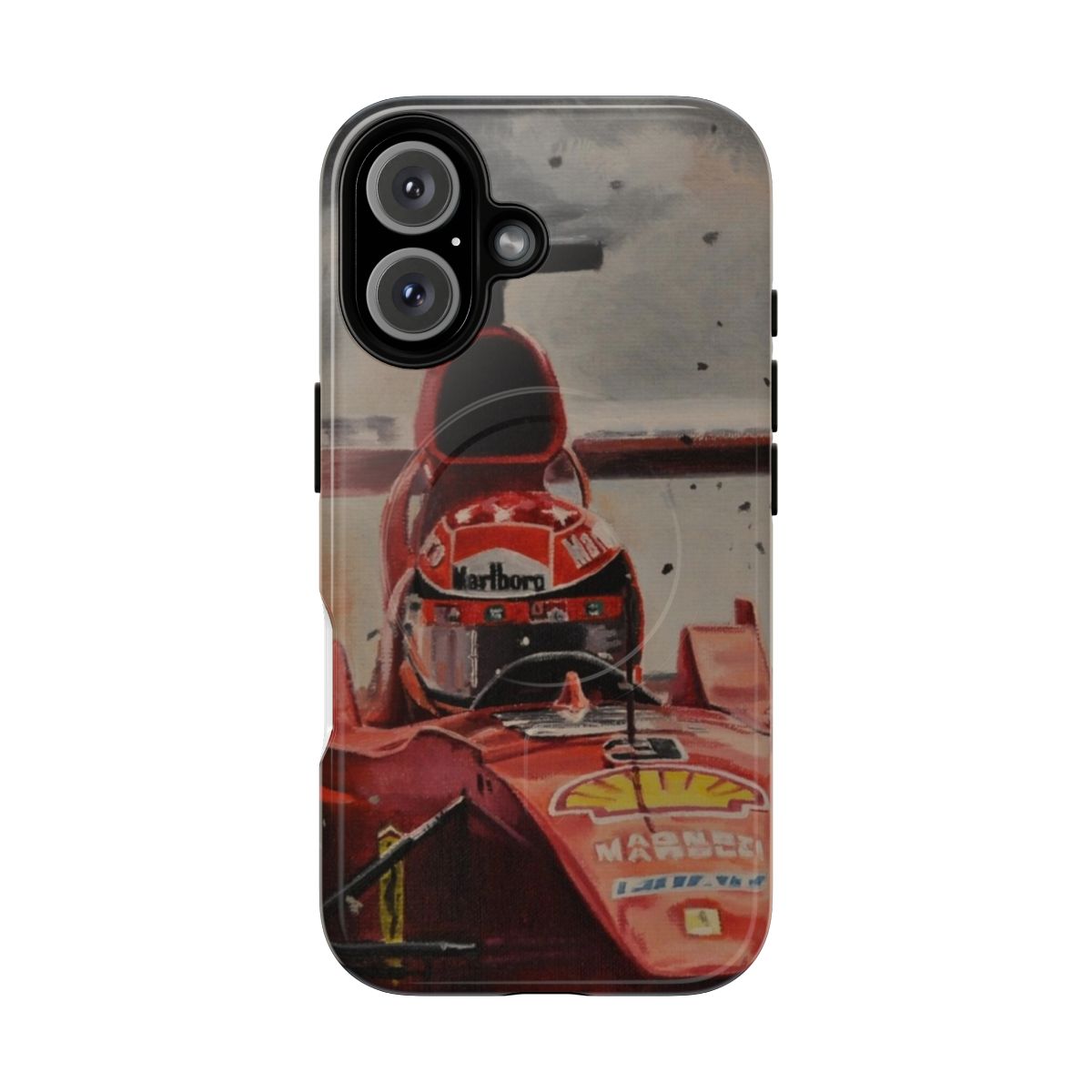 Magnetic tough phone case inspired by Michael Schumacher's Ferrari Formula 1 racing career