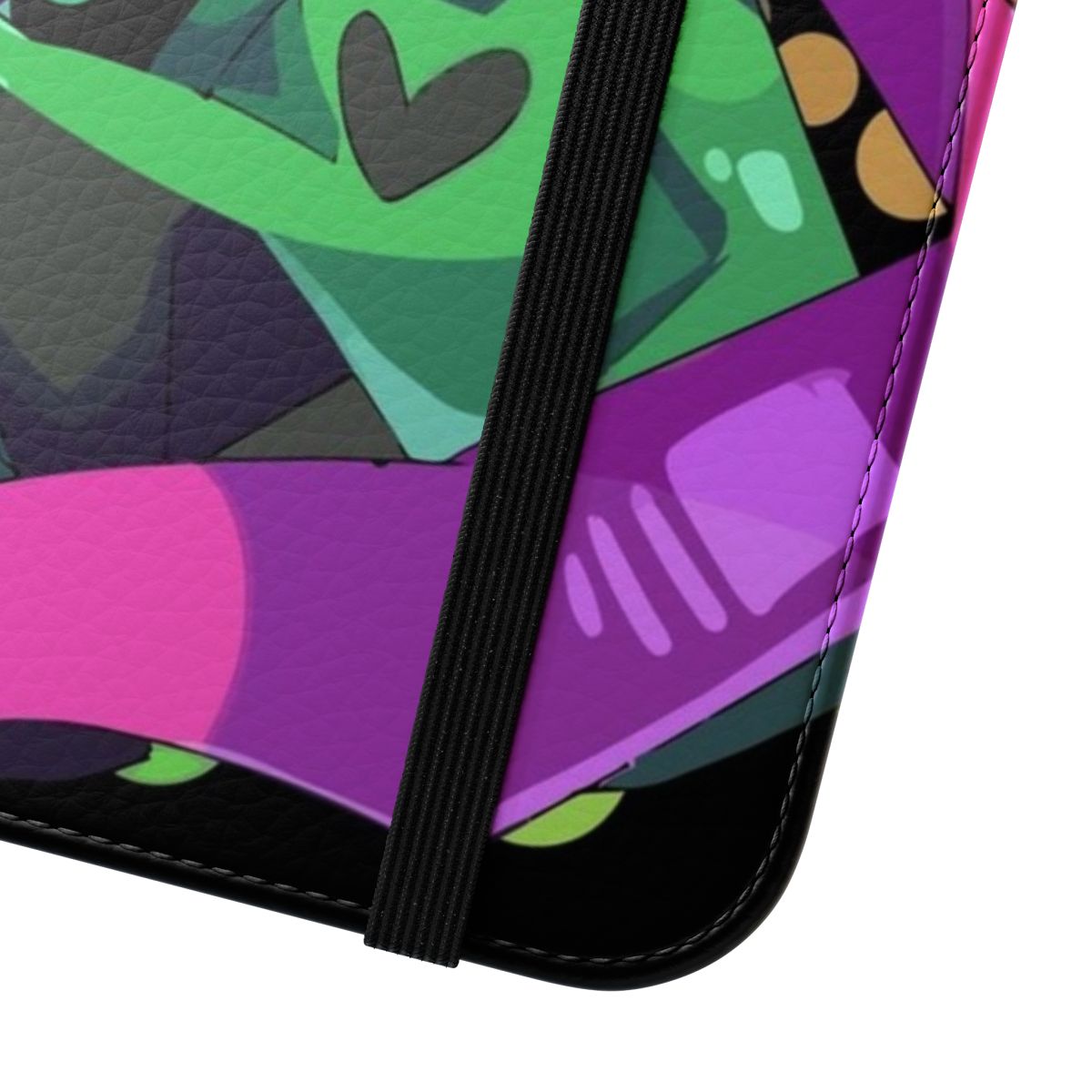 Deltarune Ralsei themed flip cover phone case with character art and protective design - Close Up