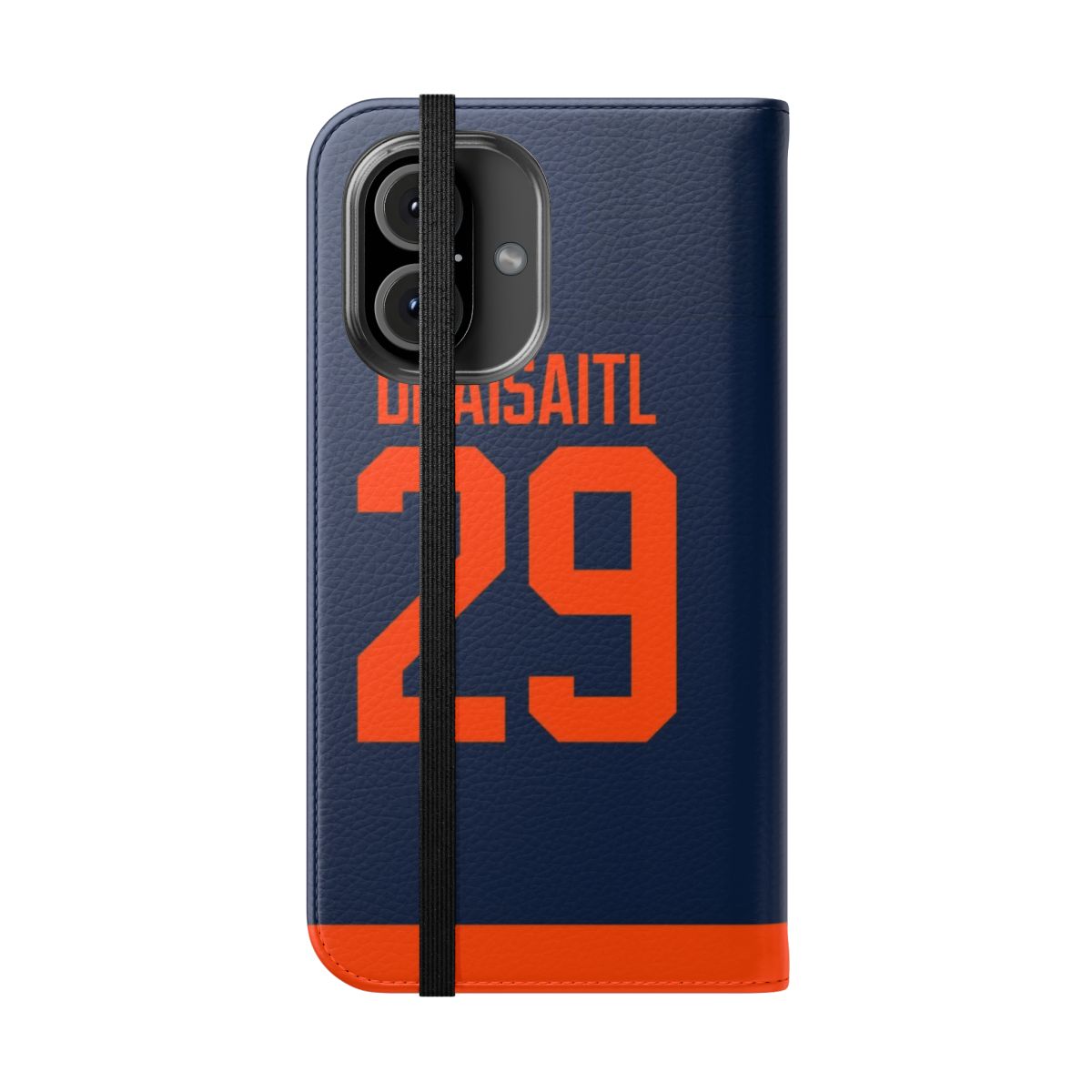 Edmonton Oilers-inspired phone case with Leon Draisaitl jersey design - Folded Front