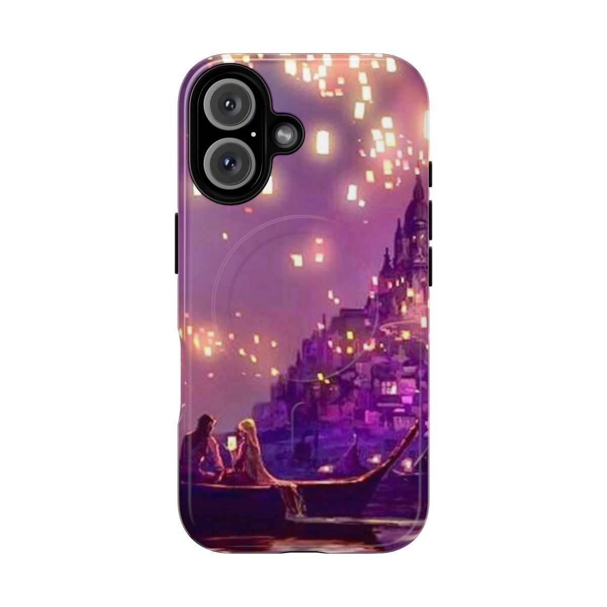 A glowing castle-inspired magnetic tough phone case with a trendy and aesthetic design