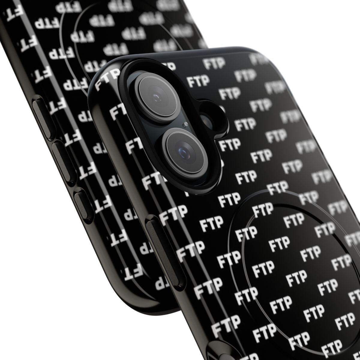 Sleek and tough phone case with an all-over FTP design for alternative and metal music fans - Detail