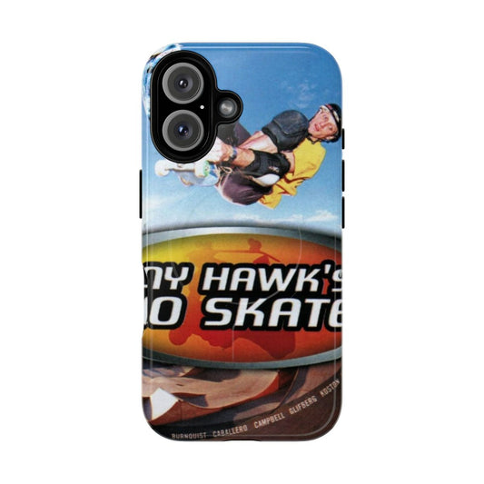 Skateboarding-themed magnetic tough phone case with Tony Hawk design