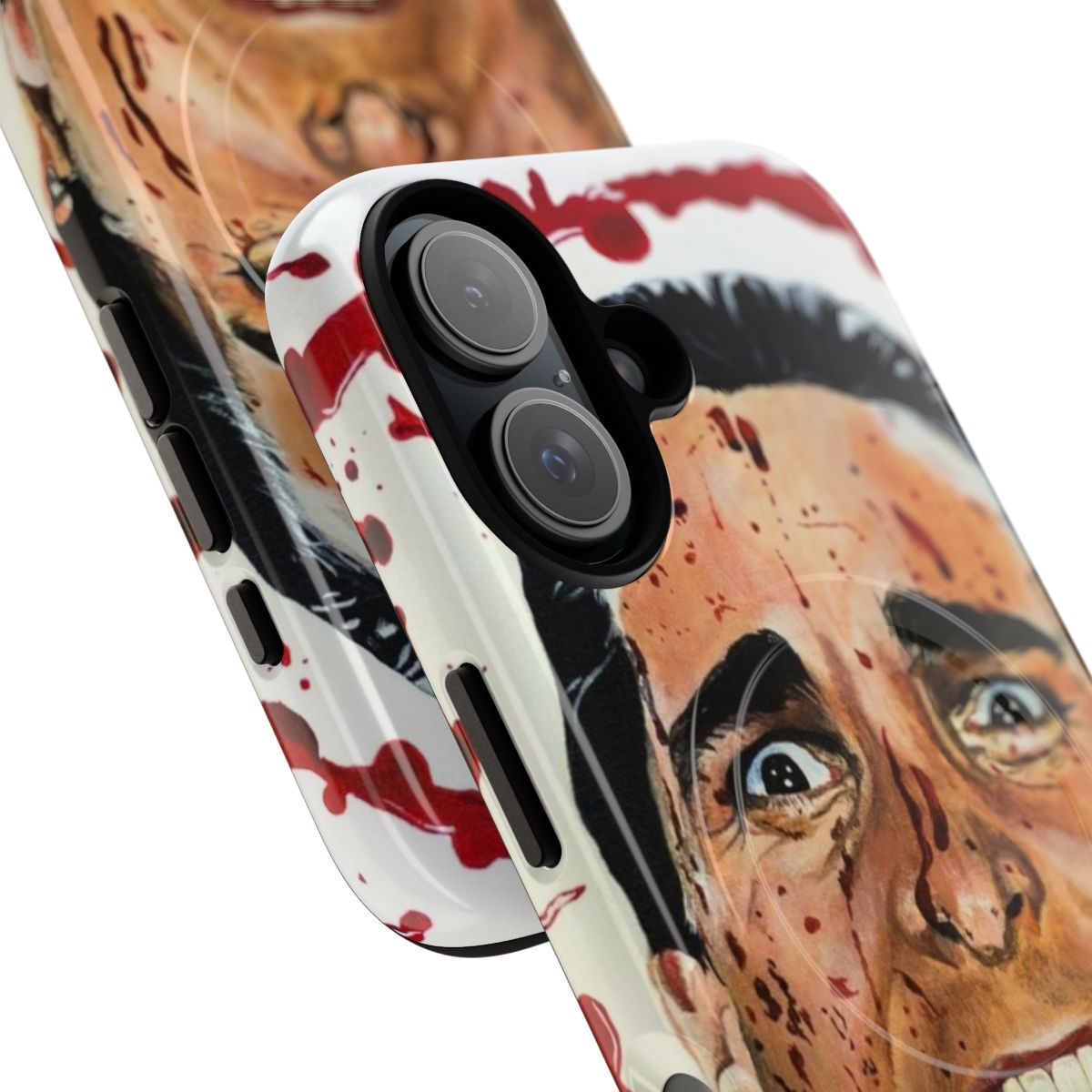 Stylized phone case featuring the iconic character from the film American Psycho - Detail