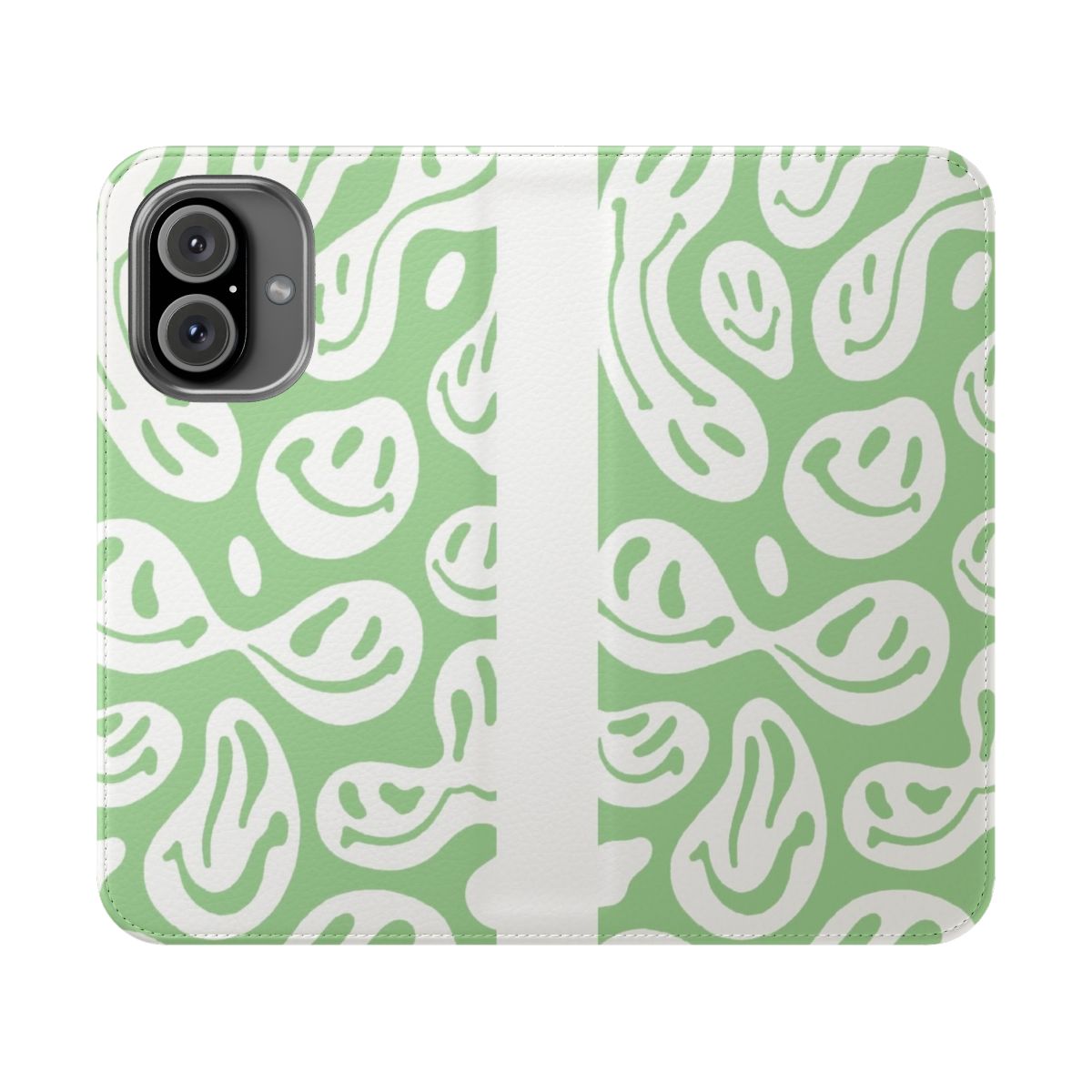 Cute coconut green phone case with smiley face design