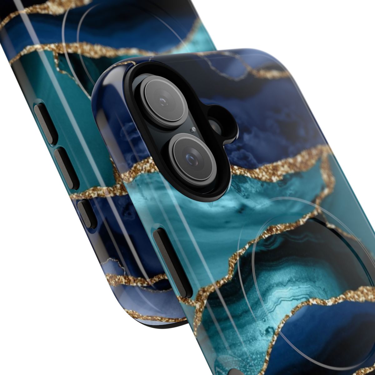 Faux marble phone case with a modern, abstract design - Detail