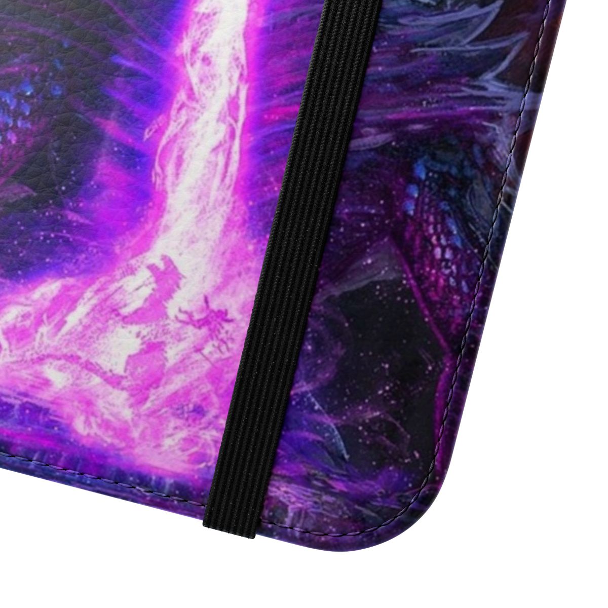 Flaming black dragon fire graphic phone case - Close Up