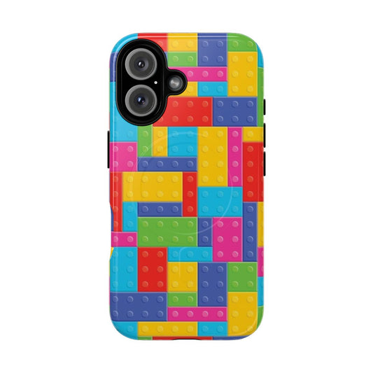 Colorful building blocks inspired magnetic phone case