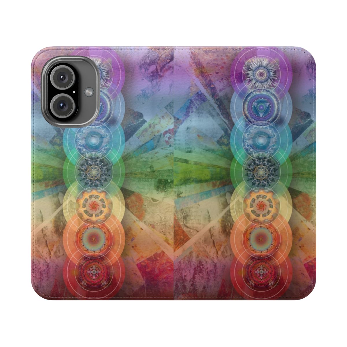 Vibrant Chakra Meditation Art Phone Case with Colorful Chakra Symbols