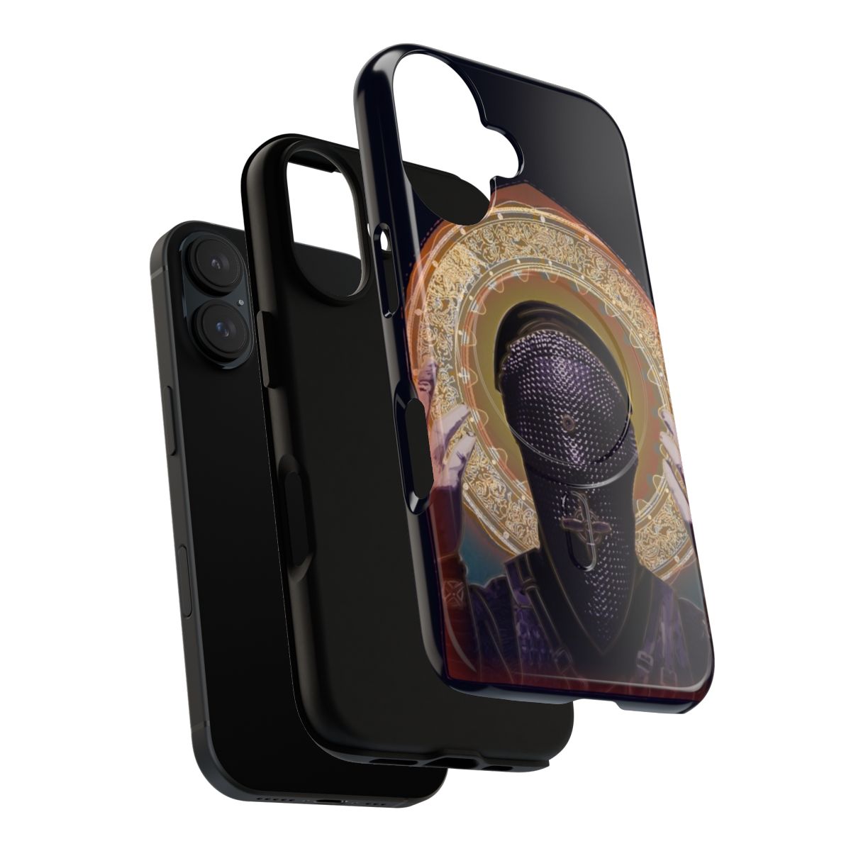 Magnetic phone case featuring artwork inspired by the character Sister Beatrice from the TV series Warrior Nun. - Layers