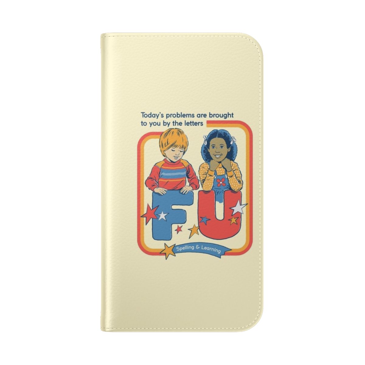 Vintage-inspired flip cover phone case with quirky, anti-social designs - Folded Back