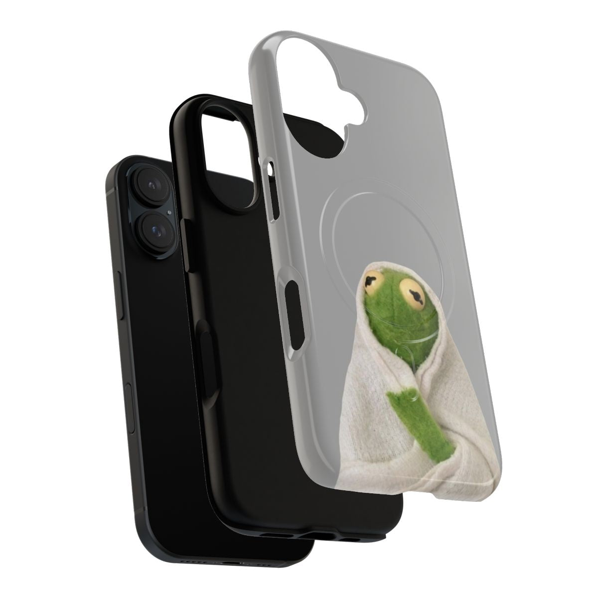 A magnetic tough phone case featuring the popular Kermit the Frog character. - Layers