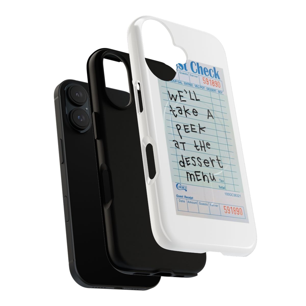 Aesthetic dessert menu guest check phone case with magnetic closure - Layers