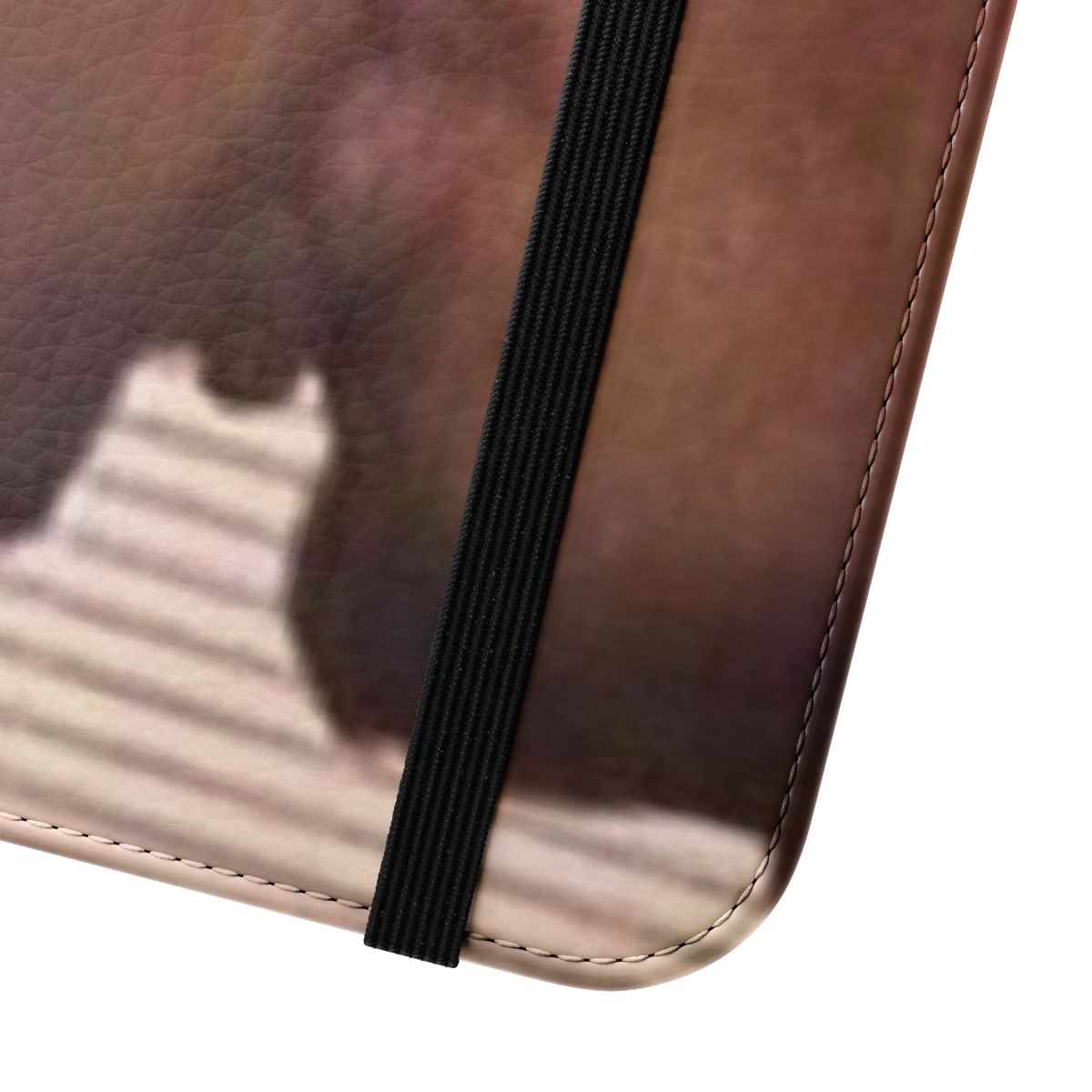 Flip phone case with artistic design of two men kissing - Close Up