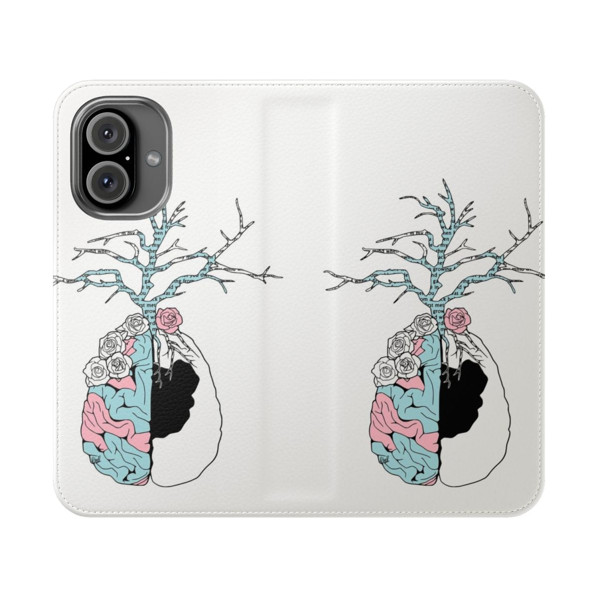 Halsey inspired garden grunge floral design printed on a protective flip phone case