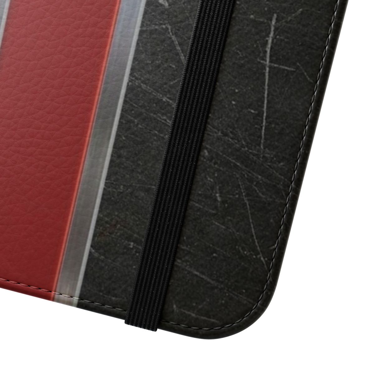 A sleek and stylish phone case inspired by the N7 armor from the Mass Effect video game series. - Close Up