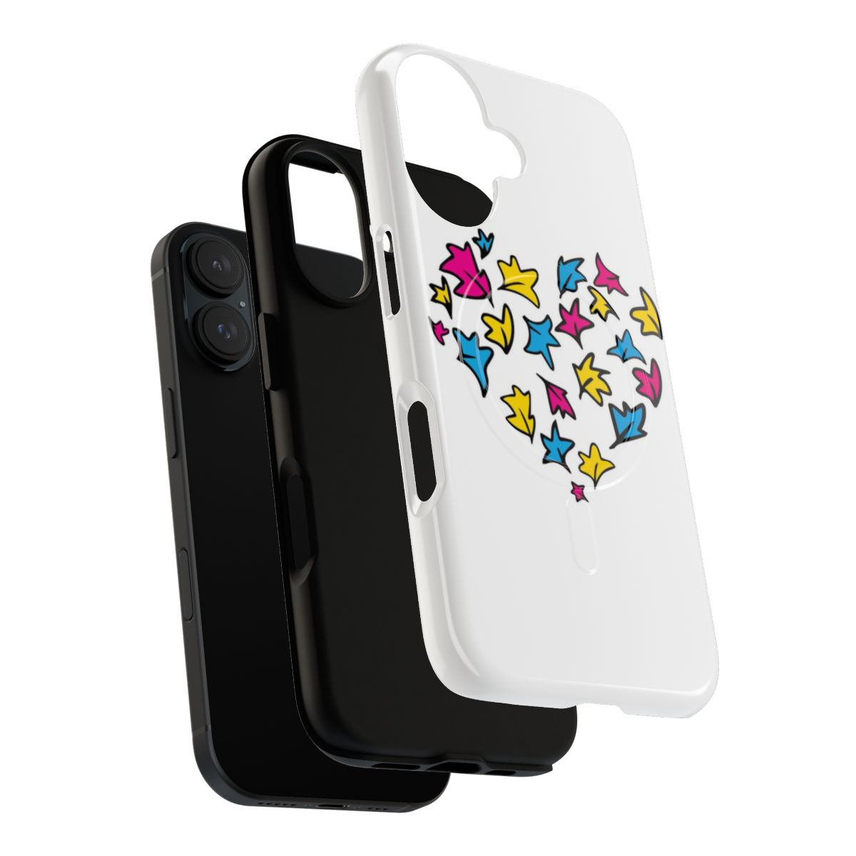 Pansexual Leaves Magnetic Tough Phone Case with Heartstopper Inspired Design - Layers