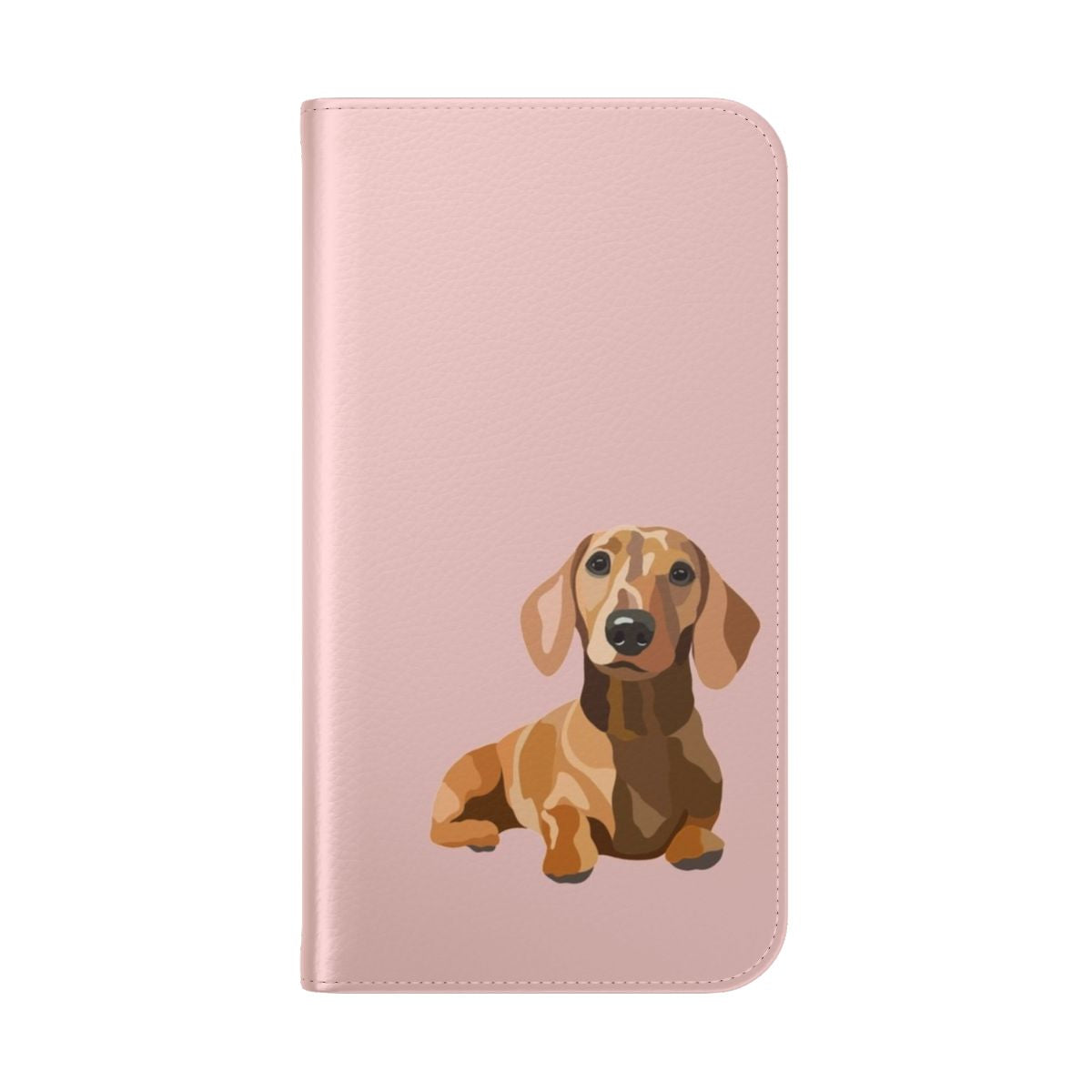 Illustration of a cute miniature dachshund dog on a phone case - Folded Back