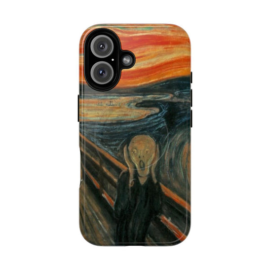 Magnetic tough phone case featuring the iconic "The Scream" painting by Edvard Munch.