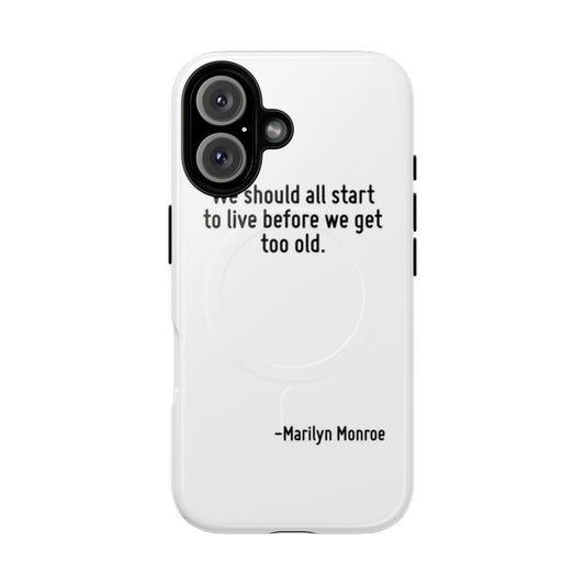 Motivational phone case featuring an inspirational life quote