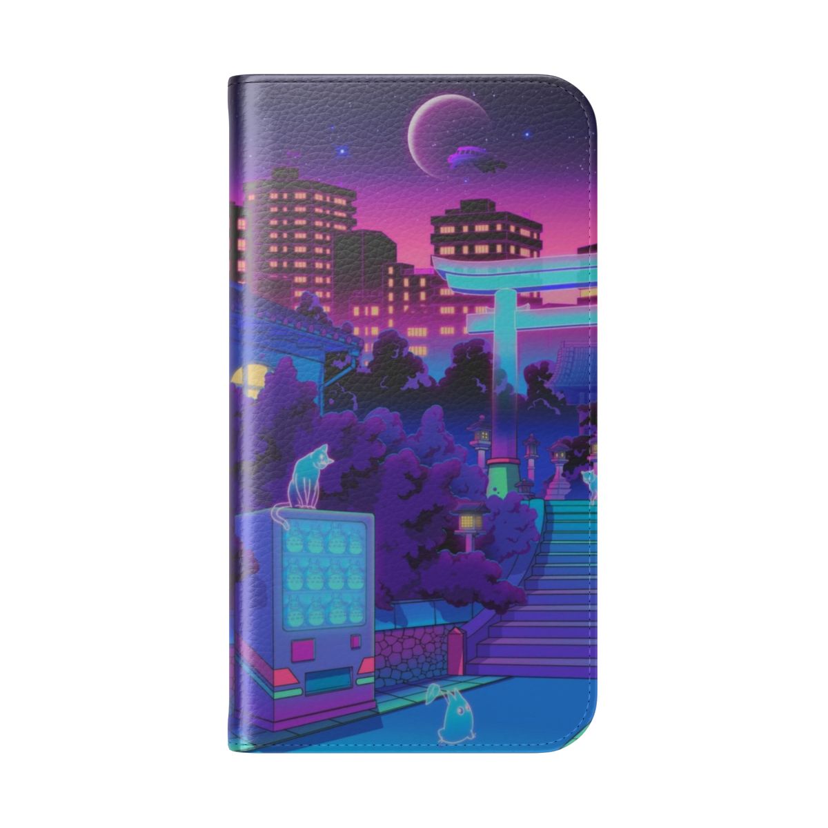 Anime-inspired aesthetic vaporwave phone case cover - Folded Back