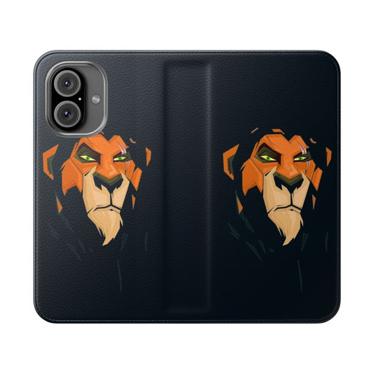 Scar-themed protective phone case with a portrait of the iconic Disney villain