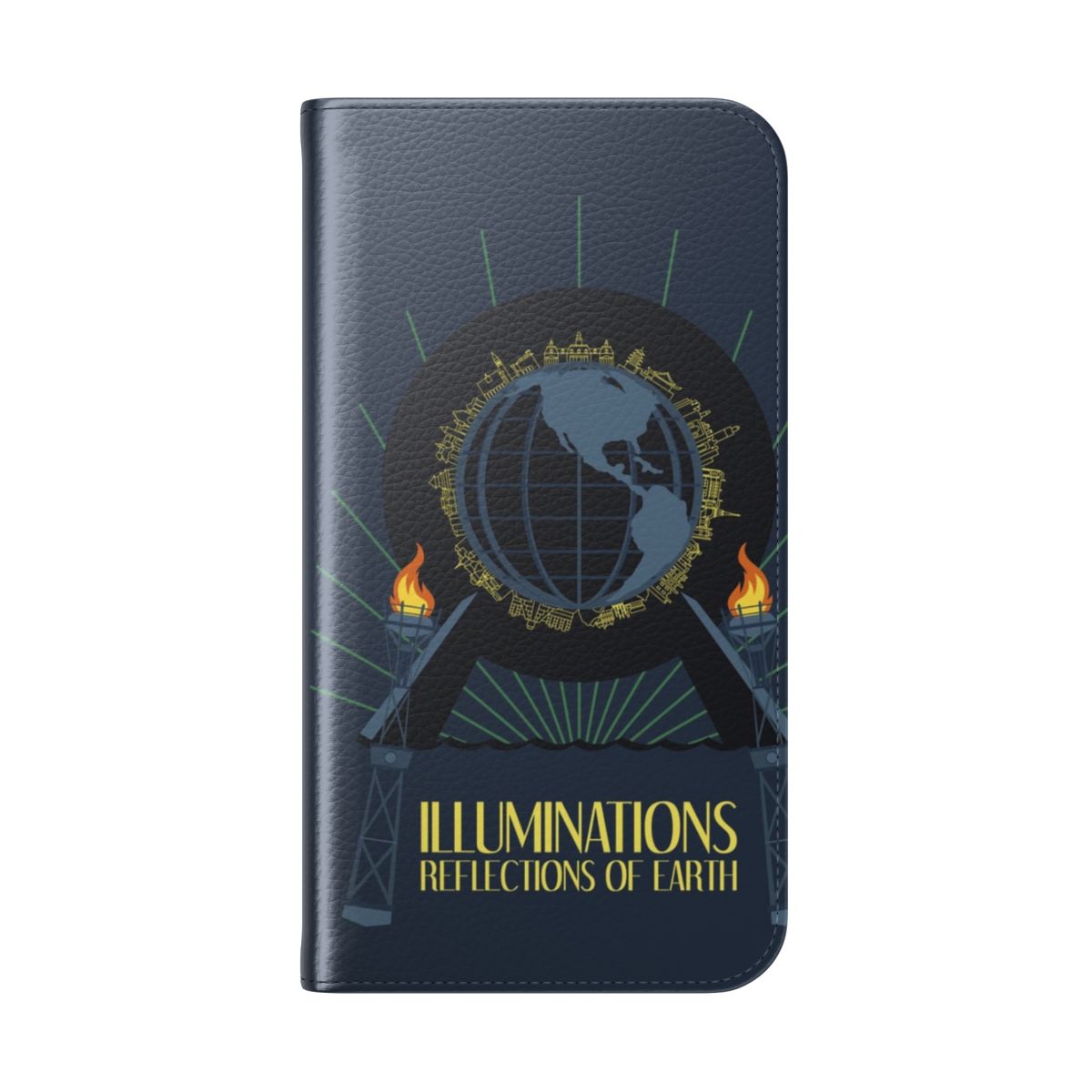 Illuminated phone case featuring the Reflections of Earth nighttime show at Epcot, Disney World - Folded Back