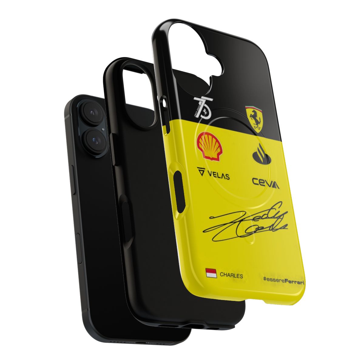 Magnetic Tough Phone Case with Charles Leclerc Racing Car Design - Layers