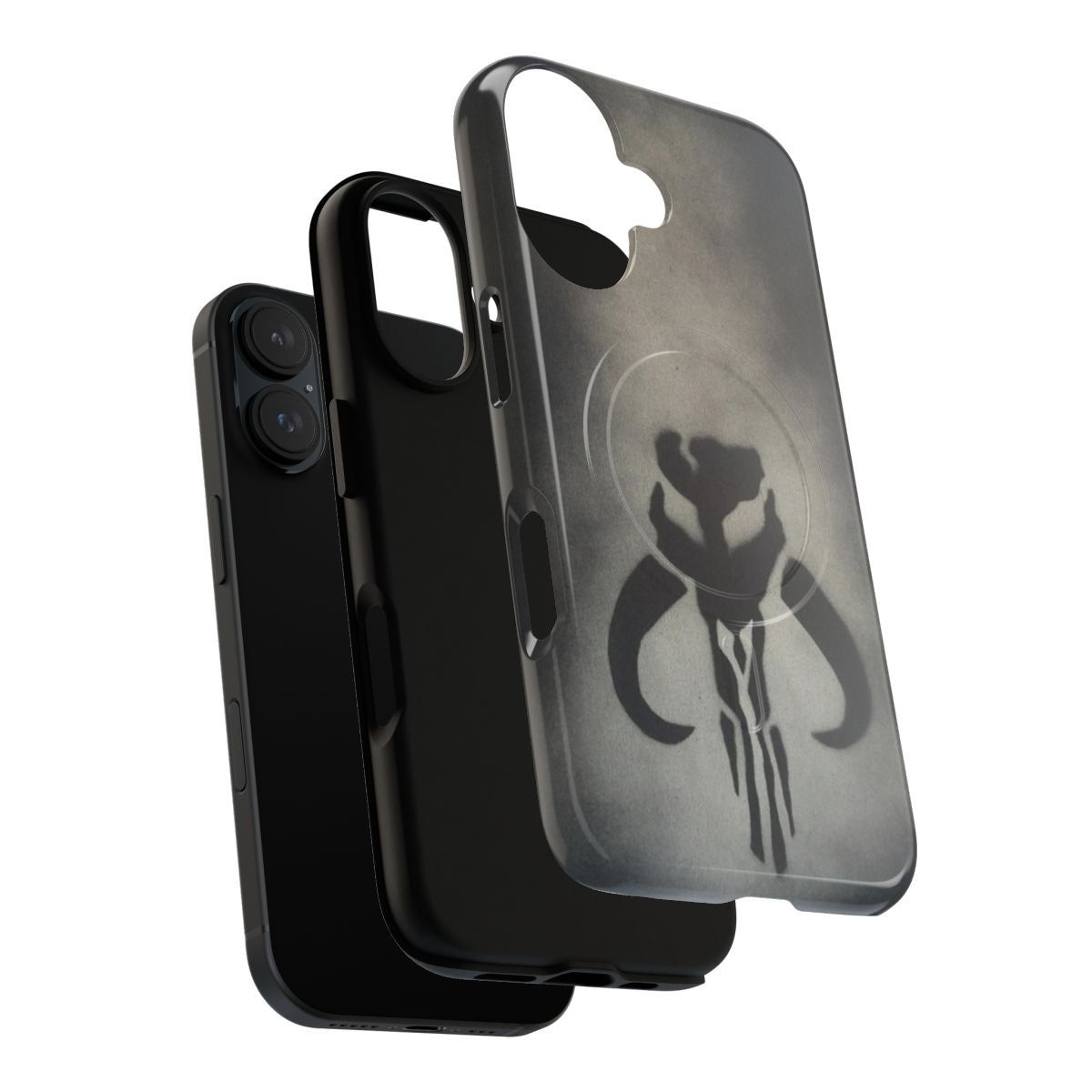 Magnetic phone case with Star Wars-inspired Mandalorian design - Layers