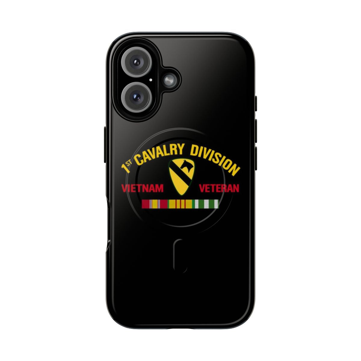 Patriotic phone case with 1st Cavalry Division Vietnam Veteran design