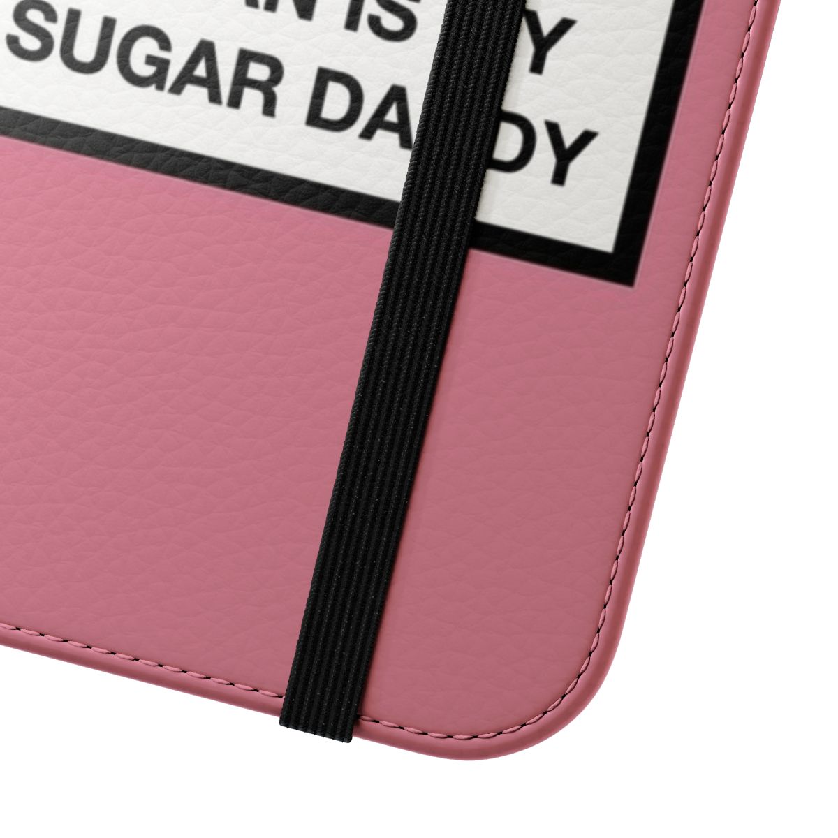 Flip cover phone case with "Satan is my sugar daddy" design - Close Up