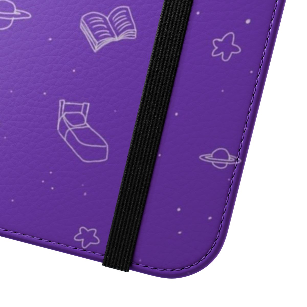 Omori-themed phone case featuring a vibrant space background with planets and stars - Close Up