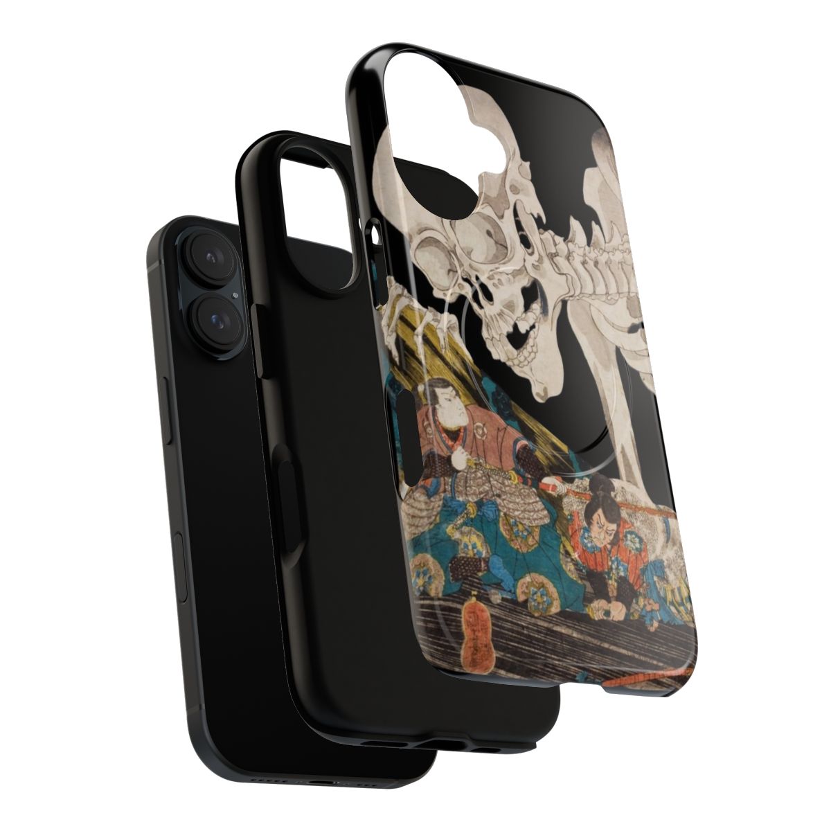 Skeleton Ghost Ukiyo-e Inspired Magnetic Tough Phone Case - Layers