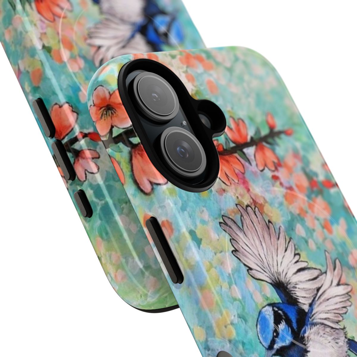 Colorful phone case with vibrant garden and nature imagery - Detail