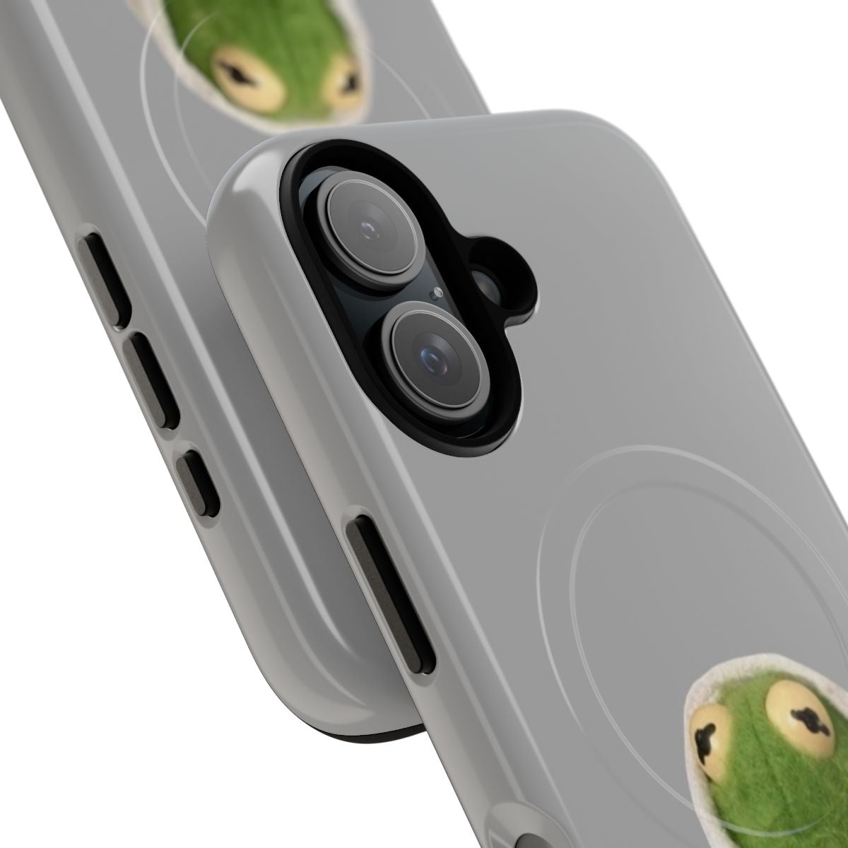 A magnetic tough phone case featuring the popular Kermit the Frog character. - Detail