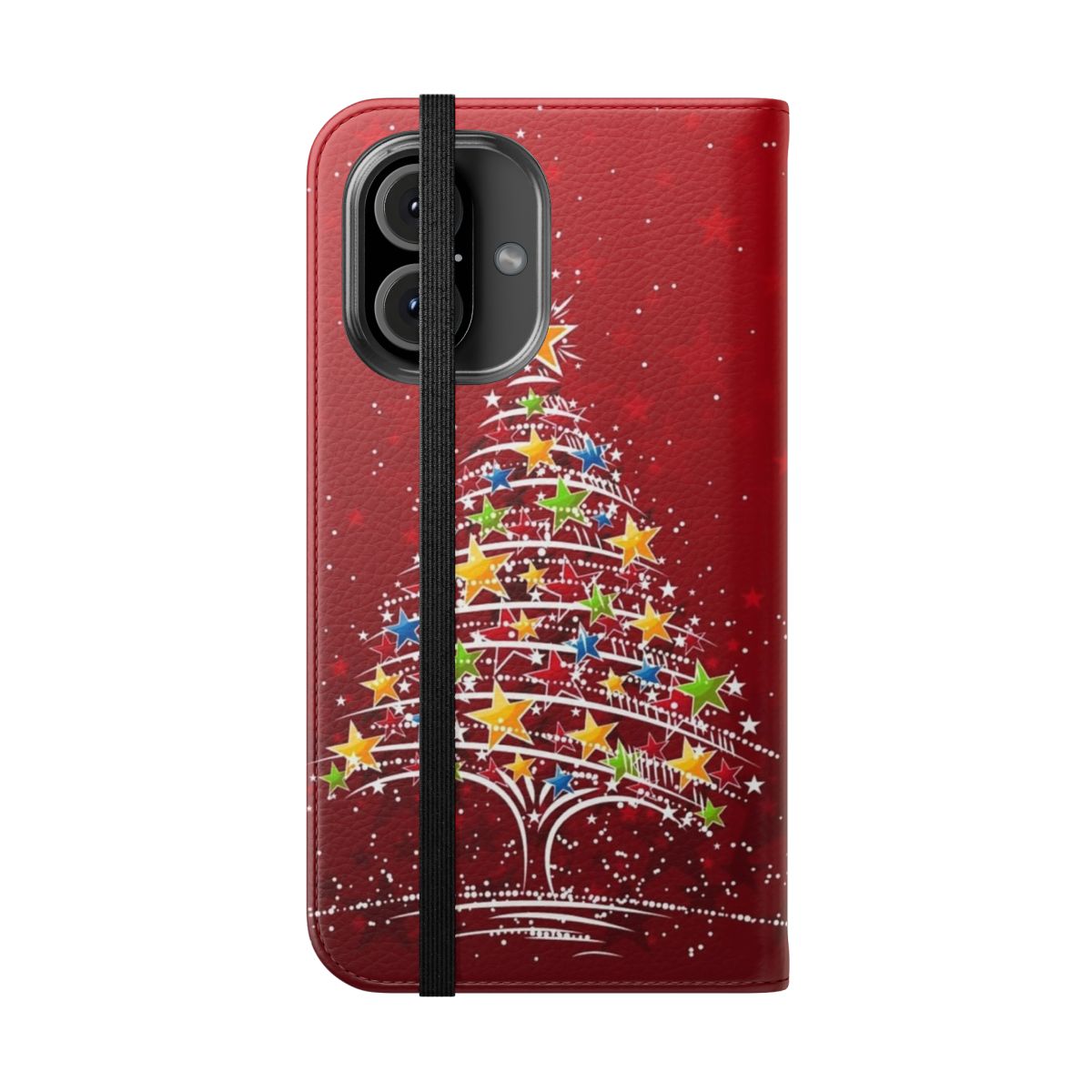 Photo of a festive Christmas tree phone case cover - Folded Front