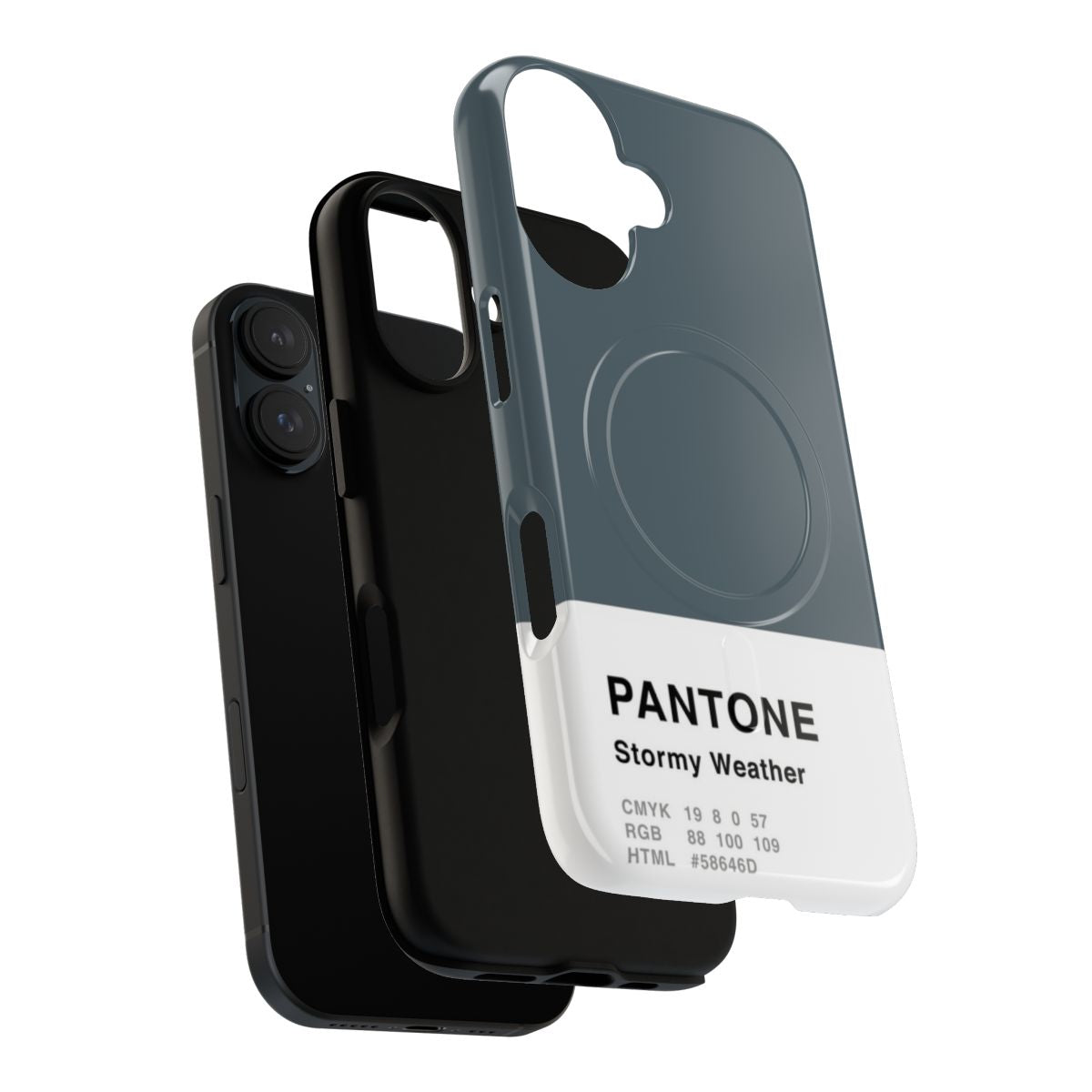 Grey Pantone colored phone case with simple and minimalist design - Layers