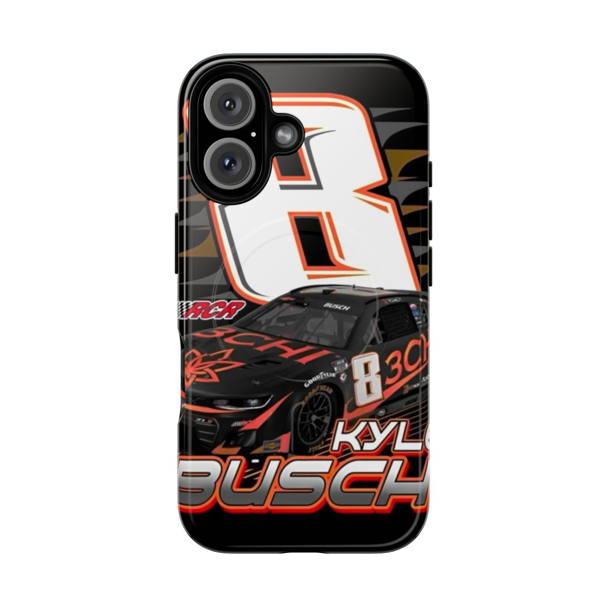 High-quality protective phone case featuring Kyle Busch's racing-inspired design