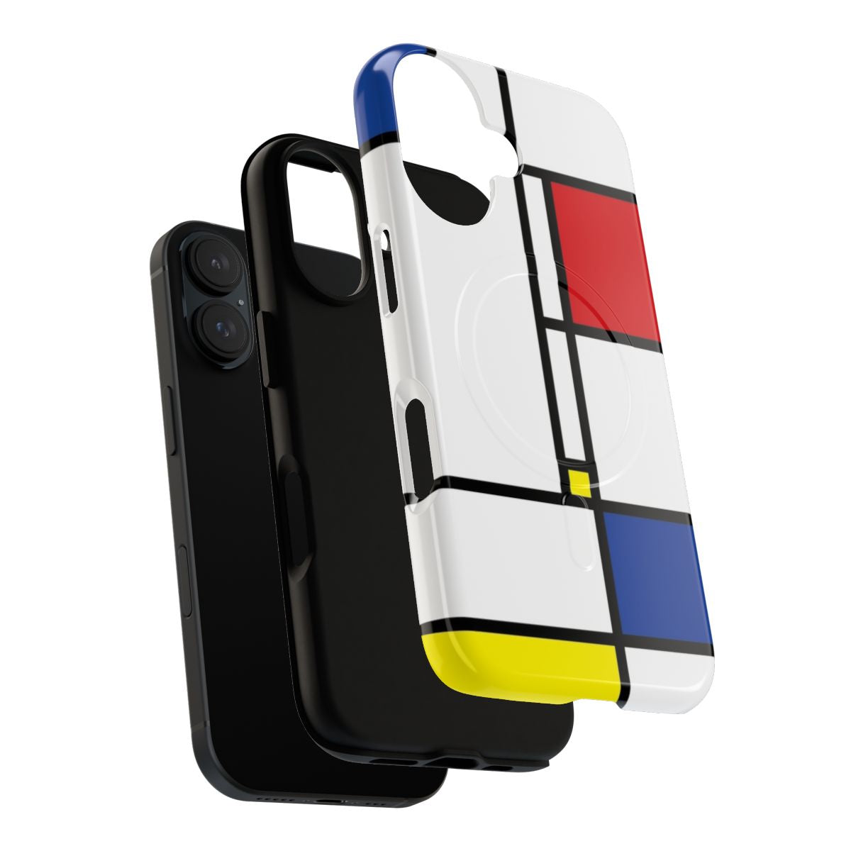 Colorful minimalist art phone case with abstract geometric design inspired by the De Stijl art movement. - Layers