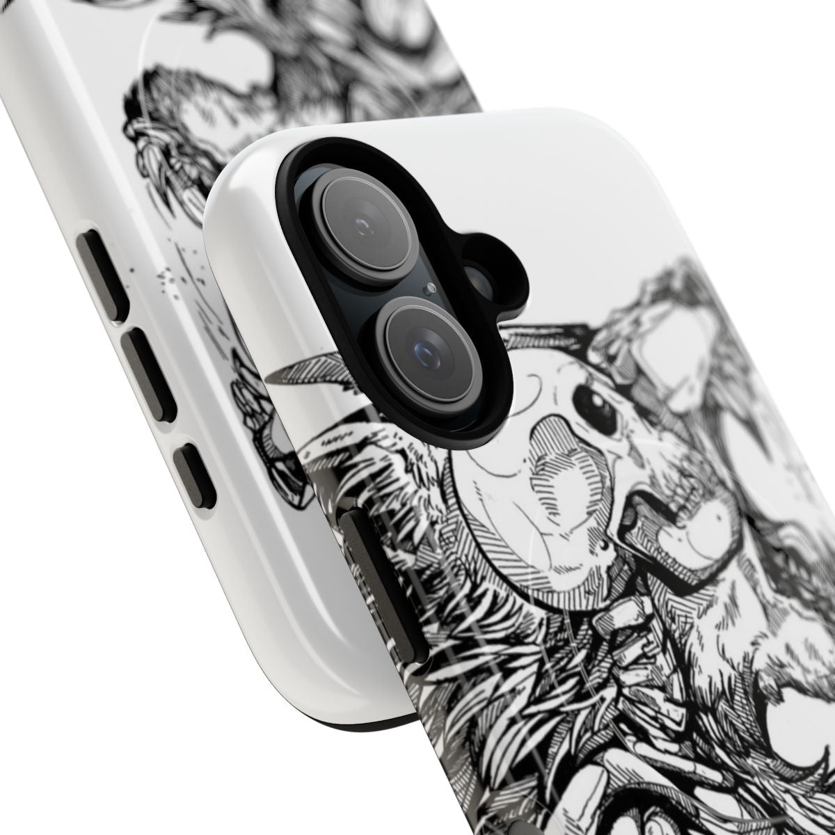 Magnetic tough phone case with dark gothic art and macabre designs - Detail