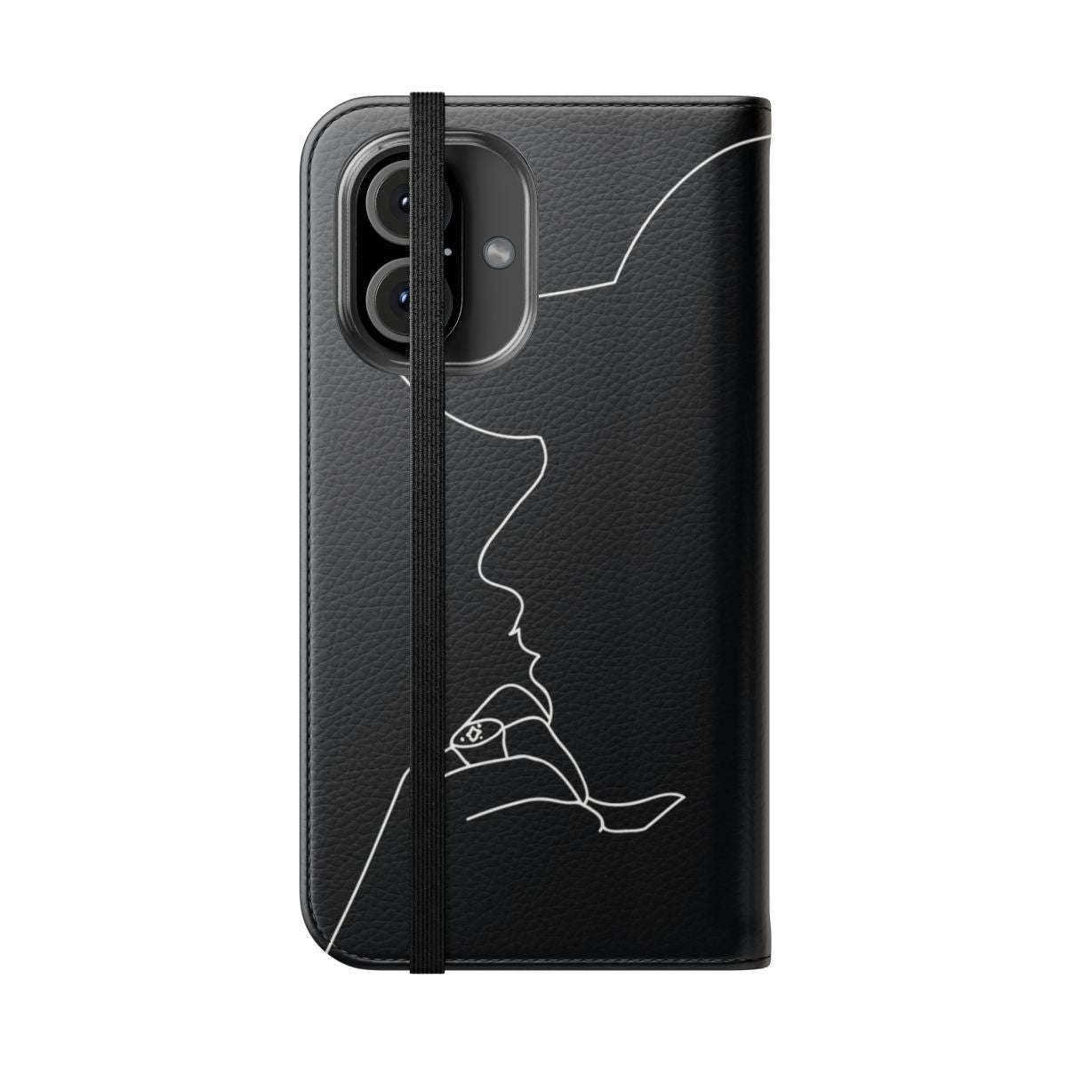 Nekfeu-inspired flip cover phone case for smartphones - Folded Front