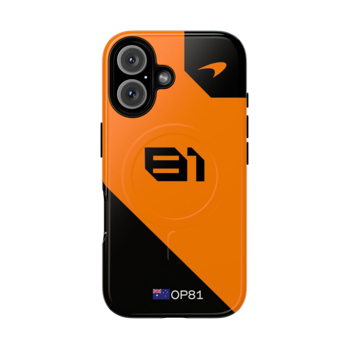 Magnetic tough phone case inspired by the 2024 McLaren Formula One car