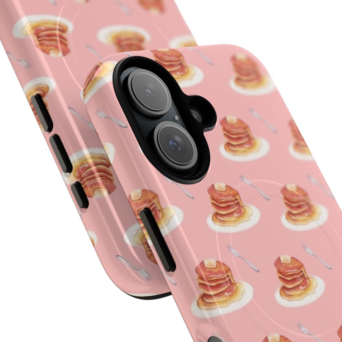 Illustration of colorful pancake pattern on a phone case - Detail