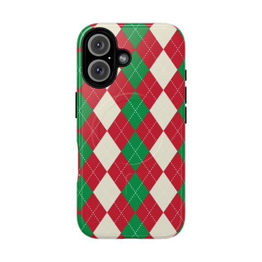 Festive plaid pattern magnetic tough phone case